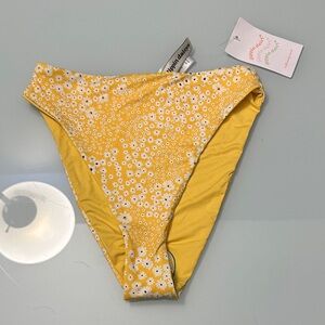 NWT Dippin Daisys Yellow Floral Bikini Bottoms